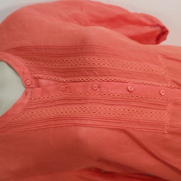 Tommy Bahama Top Blouse Button Down 3/4 Roll Tab Sleeves 100% Linen Sz S - Picture 7 of 10